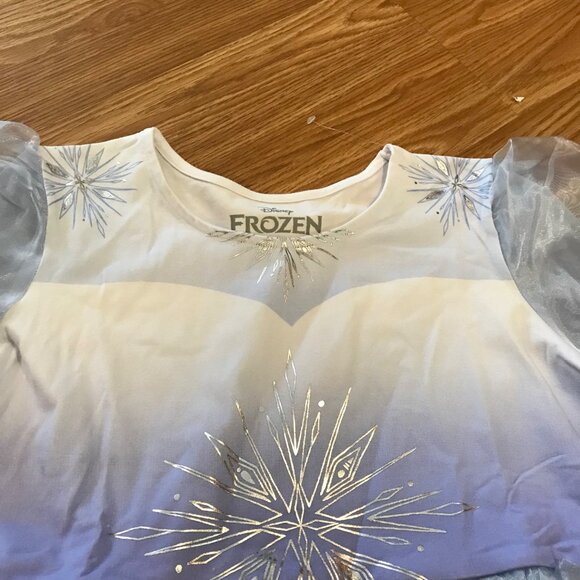 Disney Frozen Princess Elsa Dress Size 2X Blue Silver Snowflake Halloween - Picture 3 of 9